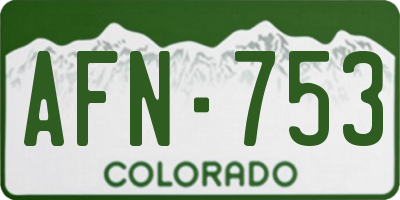 CO license plate AFN753