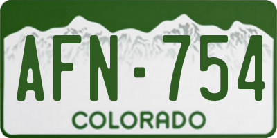CO license plate AFN754