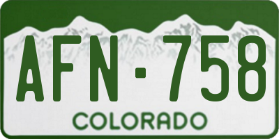 CO license plate AFN758