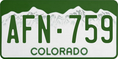 CO license plate AFN759