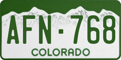 CO license plate AFN768