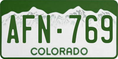 CO license plate AFN769