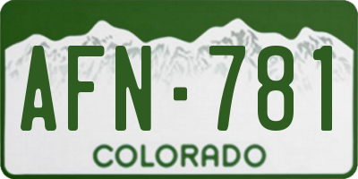 CO license plate AFN781