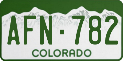 CO license plate AFN782