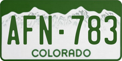 CO license plate AFN783