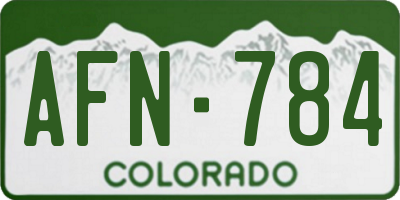 CO license plate AFN784