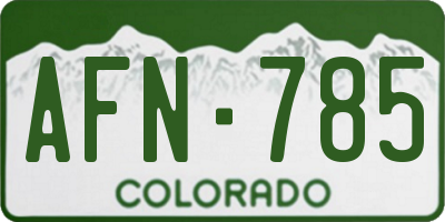 CO license plate AFN785