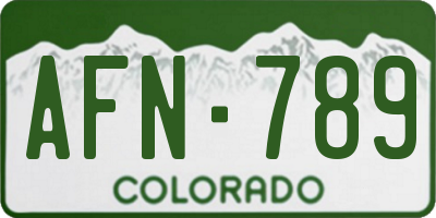 CO license plate AFN789