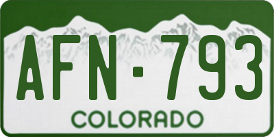 CO license plate AFN793