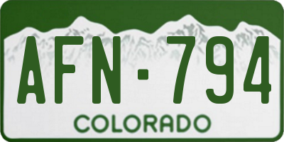 CO license plate AFN794