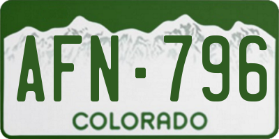 CO license plate AFN796