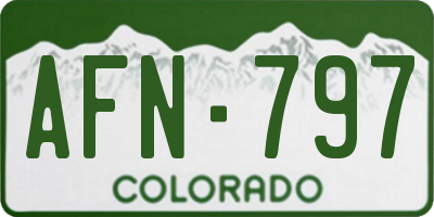 CO license plate AFN797