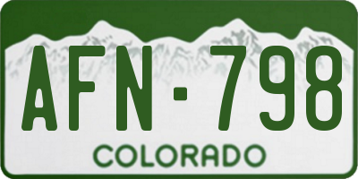 CO license plate AFN798