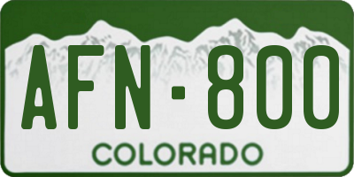 CO license plate AFN800