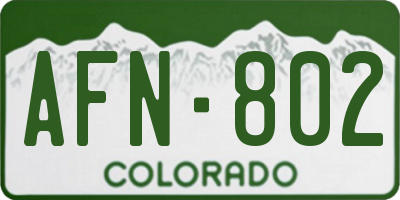CO license plate AFN802