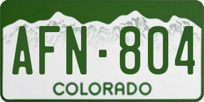 CO license plate AFN804