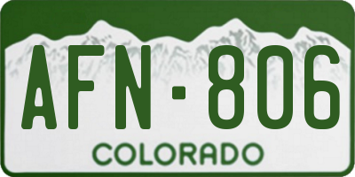CO license plate AFN806