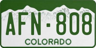CO license plate AFN808