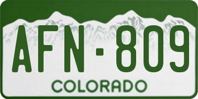 CO license plate AFN809