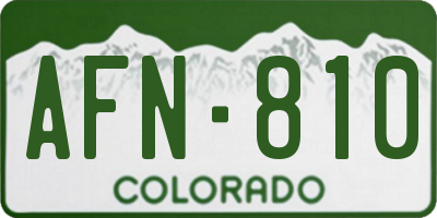 CO license plate AFN810