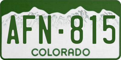 CO license plate AFN815