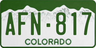 CO license plate AFN817