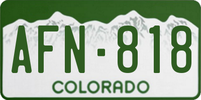 CO license plate AFN818