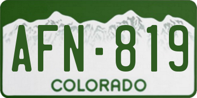 CO license plate AFN819