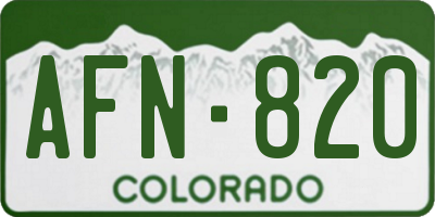 CO license plate AFN820