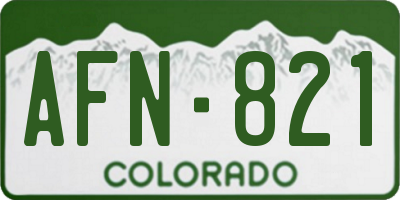 CO license plate AFN821