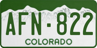 CO license plate AFN822
