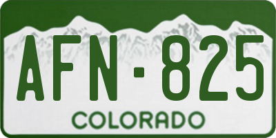 CO license plate AFN825