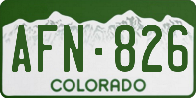 CO license plate AFN826