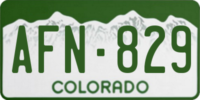 CO license plate AFN829