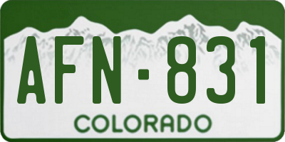 CO license plate AFN831