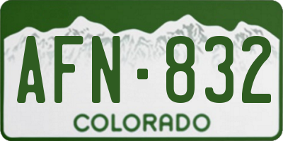CO license plate AFN832