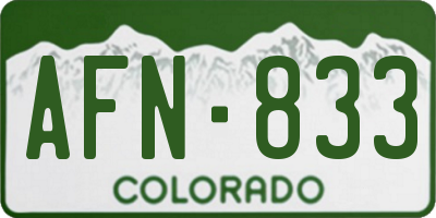 CO license plate AFN833