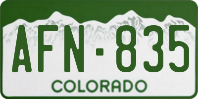 CO license plate AFN835