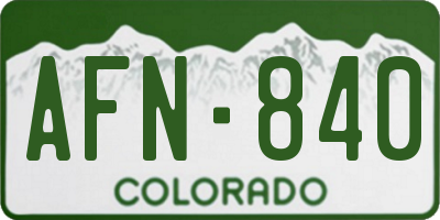 CO license plate AFN840