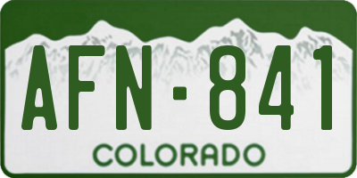 CO license plate AFN841