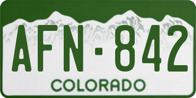 CO license plate AFN842