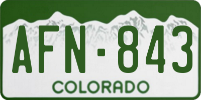 CO license plate AFN843