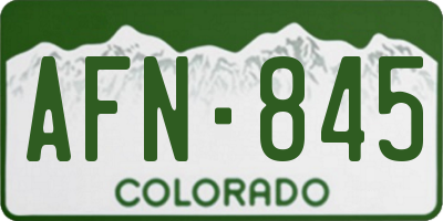 CO license plate AFN845