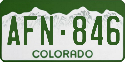 CO license plate AFN846