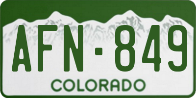 CO license plate AFN849