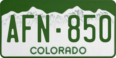 CO license plate AFN850