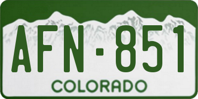 CO license plate AFN851