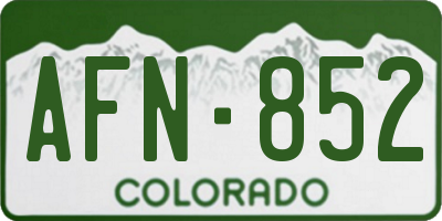 CO license plate AFN852