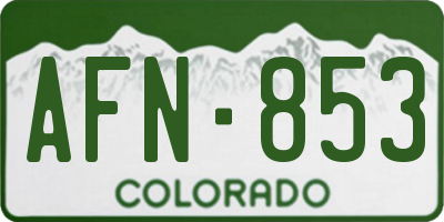 CO license plate AFN853