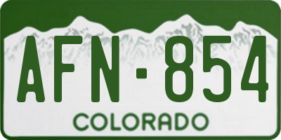 CO license plate AFN854